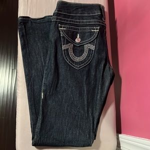 True Religion Jeans, Like New!!! Size 30, with silver U stitching detail!